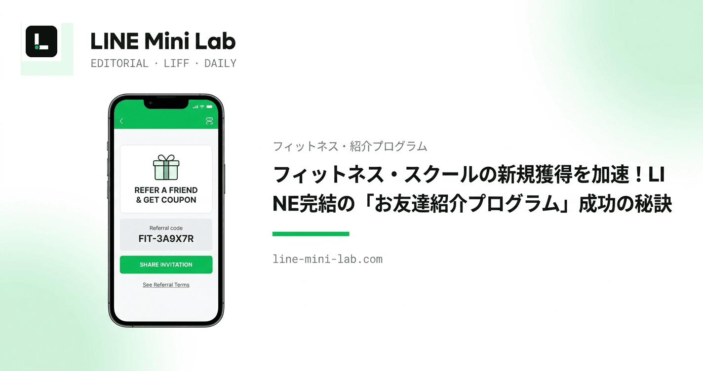 フィットネス・スクールの新規獲得を加速!LINE完結の「お友達紹介プログラム」成功の秘訣